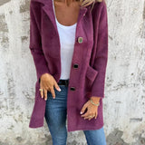 Florentine - Lässiger, einreihiger dicker Mantel mit Revers