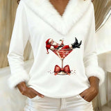 🎅✨ Melanie - Weihnachtsbluse mit Eleganz, Wärme und einem Hauch von festlichem Charme!