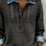 Gwen - Moderner Halbbrustpullover – Chic Denim-Stil