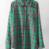 LEANDRA - ÜBERGRÖSSE KAROMUSTER VINTAGE HEMD