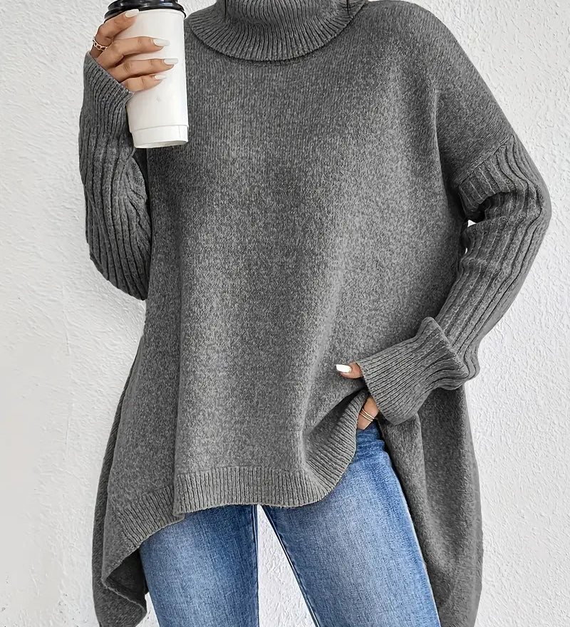 Mia - Pullover mit langen Ärmeln und hohem Kragen