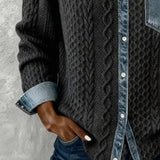 Juliane - Gestrickter Denim-Pullover