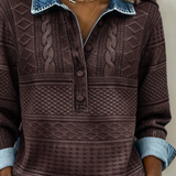 Gwen - Moderner Halbbrustpullover – Chic Denim-Stil