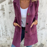 Florentine - Lässiger, einreihiger dicker Mantel mit Revers