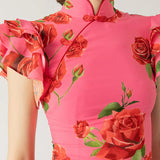 LENIA – Modernes Kleid mit Stehkragen und Glockenärmeln