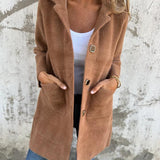 Florentine - Lässiger, einreihiger dicker Mantel mit Revers