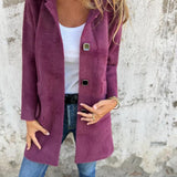 Florentine - Lässiger, einreihiger dicker Mantel mit Revers