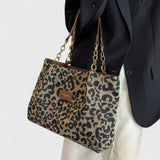 Naria - Elegante Leopard-Canvas-Shopper-Tasche