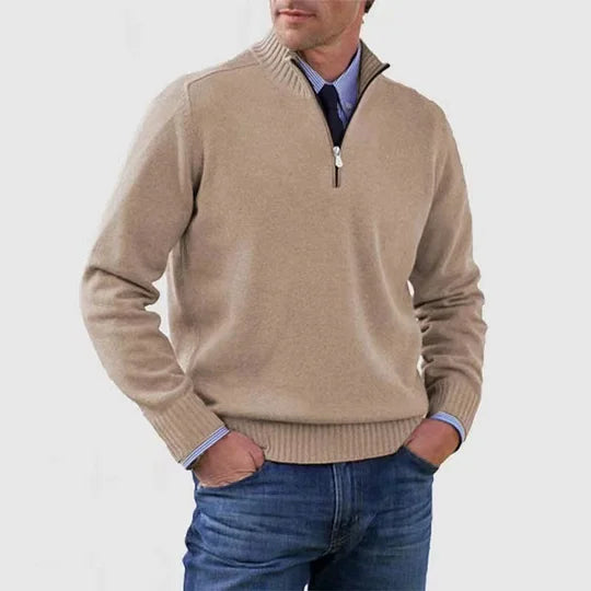 MARTIN - Raffinierter Pullover mit halbem Reissverschluss