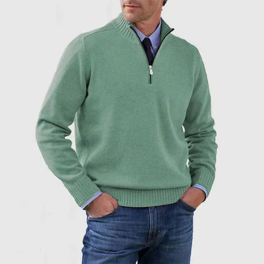 MARTIN - Raffinierter Pullover mit halbem Reissverschluss