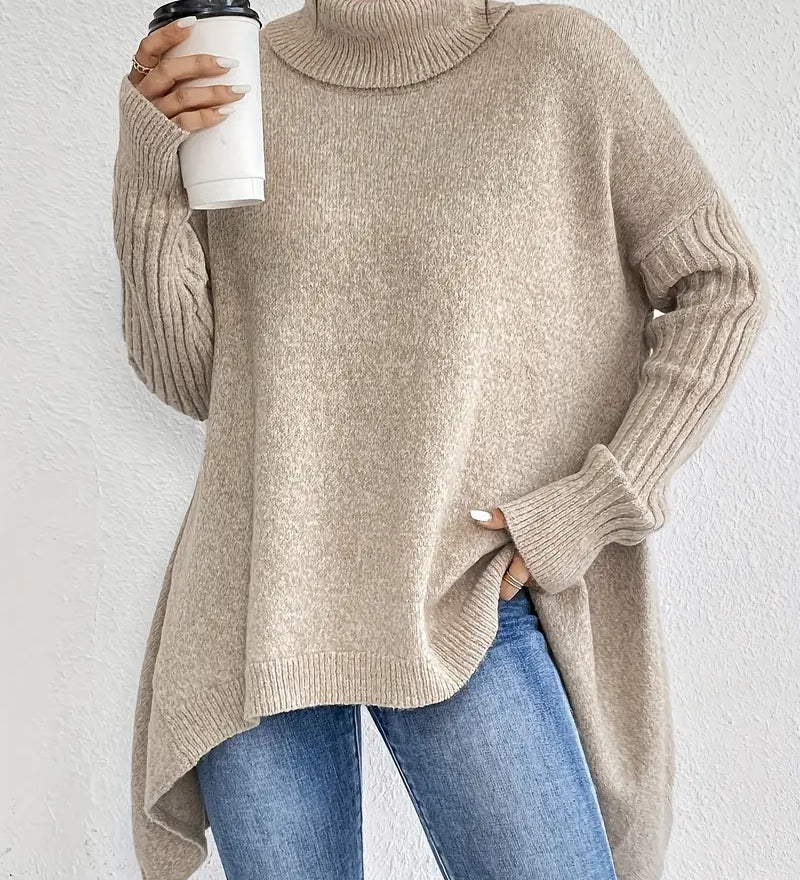 Mia - Pullover mit langen Ärmeln und hohem Kragen