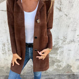 Florentine - Lässiger, einreihiger dicker Mantel mit Revers