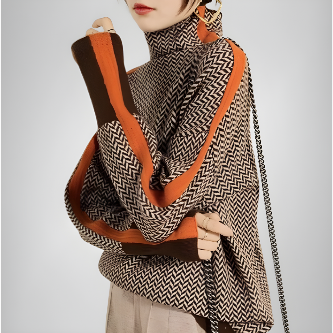 Clarabella - Pullover mit hohem Kragen Mélange