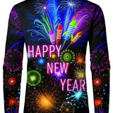 NEWYEAR - Langärmiges Herrenhemd mit Feuerwerk