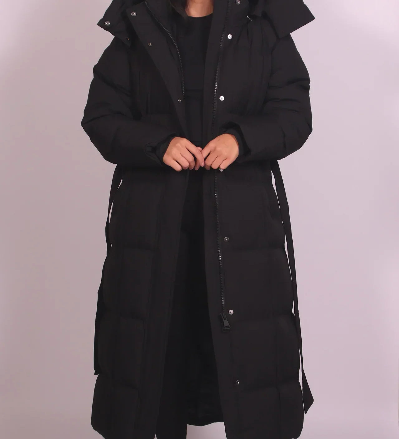 Carmen - Langer Gürtel-Puffer-Mantel