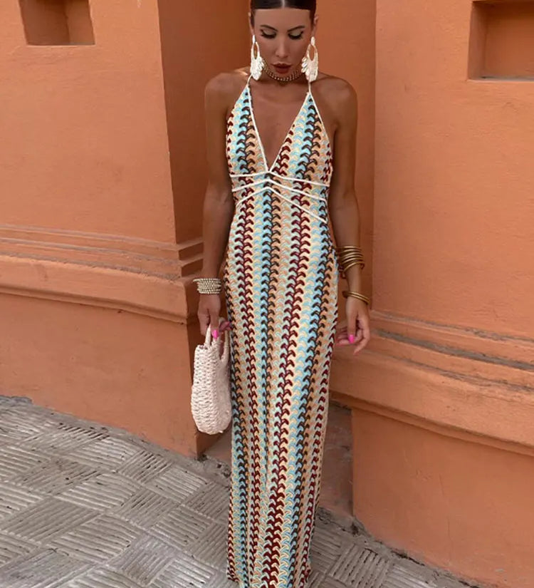 VINNA - Ärmelloses Kleid mit V-Ausschnitt