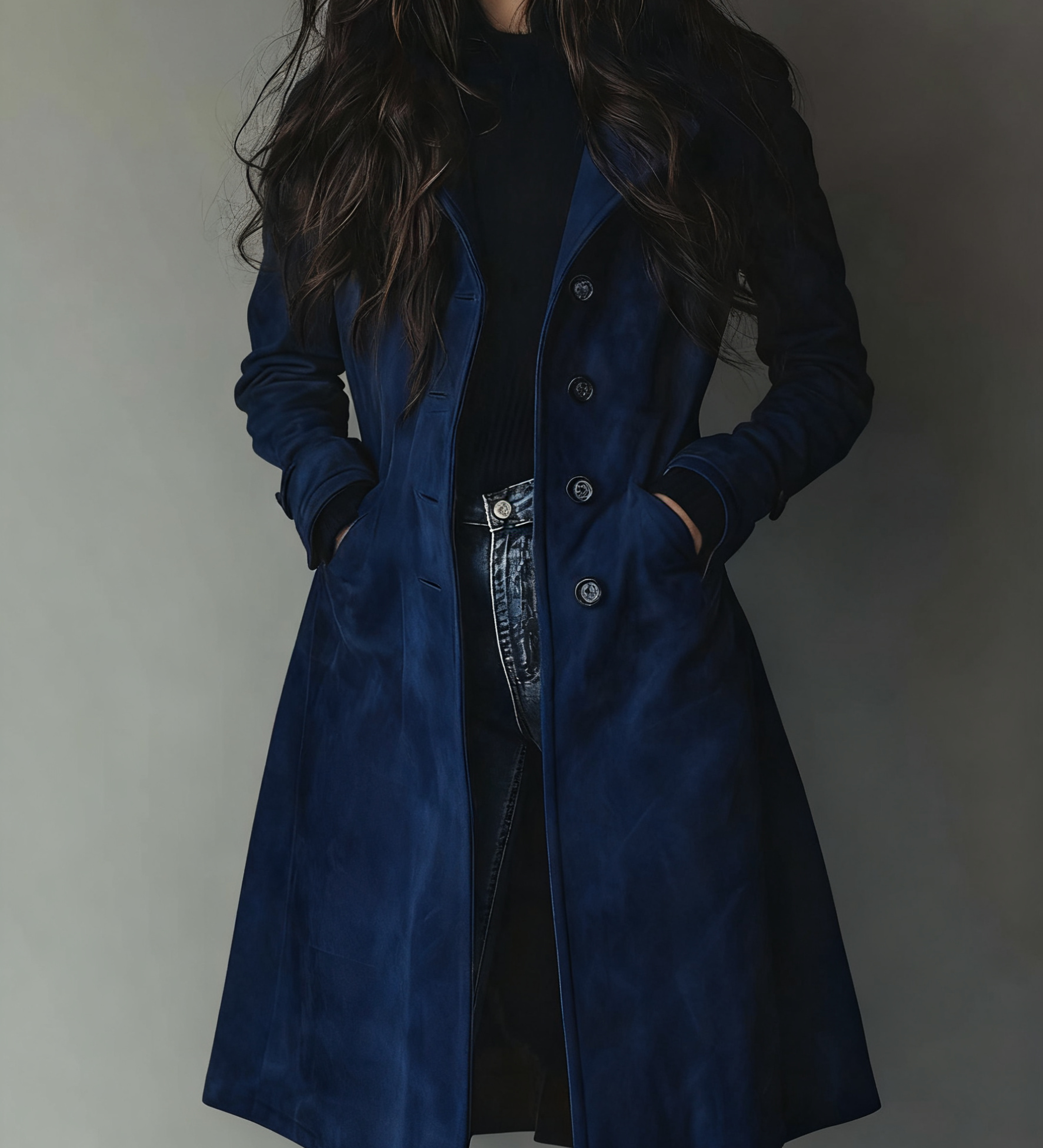 Teresa - Vintage-Trenchcoat aus Wildleder-Optik