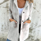 Florentine - Lässiger, einreihiger dicker Mantel mit Revers