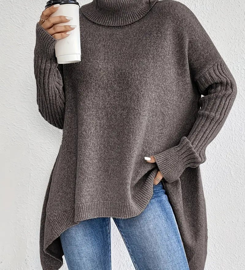 Mia - Pullover mit langen Ärmeln und hohem Kragen