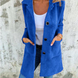 Florentine - Lässiger, einreihiger dicker Mantel mit Revers