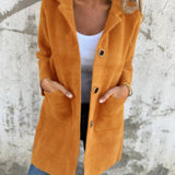 Florentine - Lässiger, einreihiger dicker Mantel mit Revers