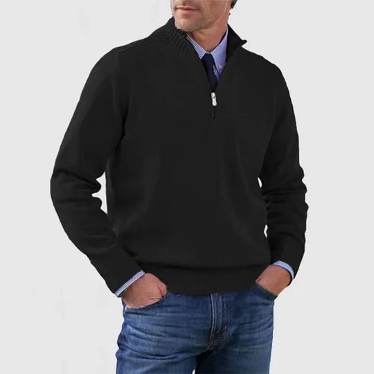 MARTIN - Raffinierter Pullover mit halbem Reissverschluss