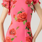 LENIA – Modernes Kleid mit Stehkragen und Glockenärmeln