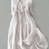 Lux - Elegantes Kurzarmkleid mit Taillenschnürung