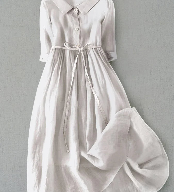 Lux - Elegantes Kurzarmkleid mit Taillenschnürung