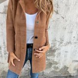 Florentine - Lässiger, einreihiger dicker Mantel mit Revers