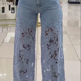 Leni - Moderne Jeans mit Spitzenaufnähern