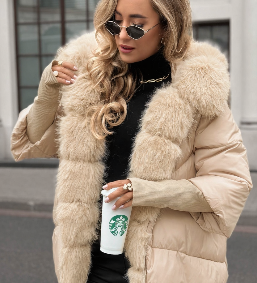 Dora - Pufferjacke mit Kunstfell