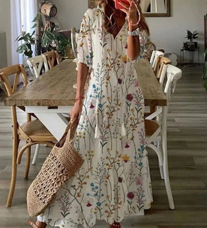 LEA - Elegantes Boho-Kleid mit Bauchabdeckung